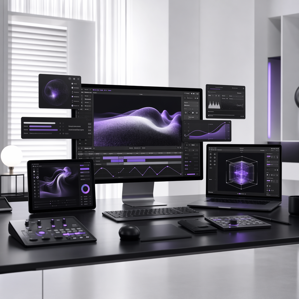 디자인 도구와 모션 도구의 연결성을 상징하는 이미지